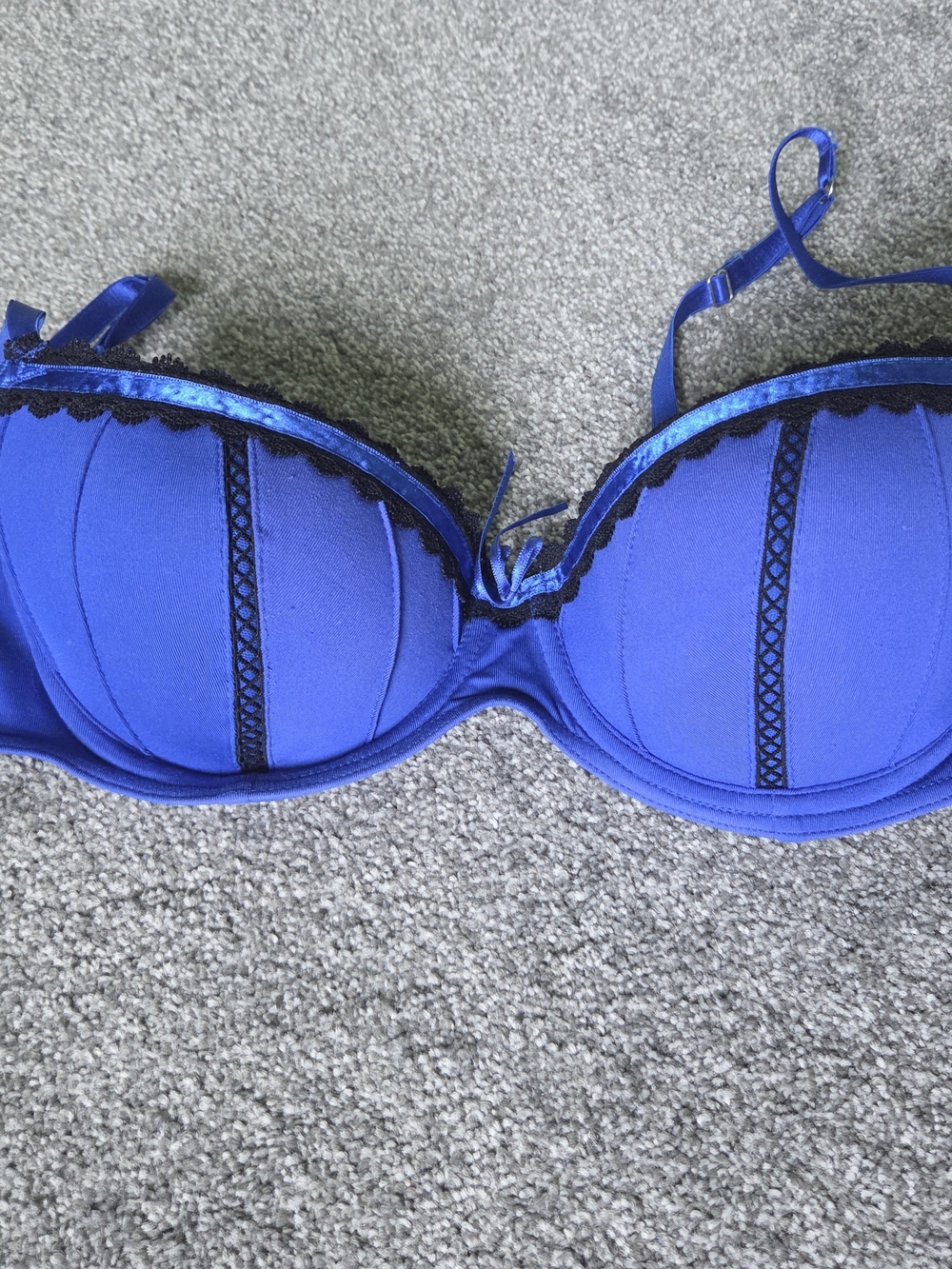 Candie's Royal Blue Lace-Trim Push-Up Bra